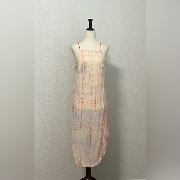 Free People Remember When Maxi Top Tunic Tie Dye Ivory Pink - Picture 2 of 10